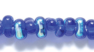 91SB578R: CZ Seed Bead Farfalle Trans Cobalt AB 3x7mm-1STR