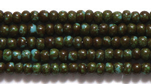 10SB165-52R: CZ Seed Bead Turquoise Blue Travertine Stone 10/0-1HK