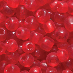 5SV244-6UR: Vin VEN TRNS Red #6 SQ-HOLE UNFIN 5/0 50GM