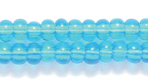 6SB266R: CZ Seed Bead Trans Dark Medium  Aqua 6/0-6STR