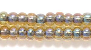 6SB554-TBR: CZ Seed Bead Topaz Black Lined AB 6/0-6STR