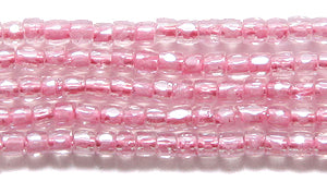 9SC792-LSR: CZ Seed Bead 3-cut Luster Color Lined Pink 9/0-1HK
