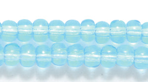 6SB262R: CZ Seed Bead Trans LT Aqua 6/0-6STR