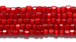 9SC946R: CZ Seed Bead 3-cut Satin Red 9/0-1HK