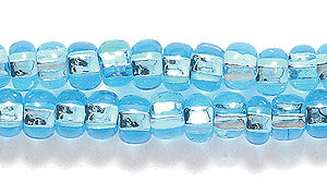 6SB464R: CZ Seed Bead SIL-Line Aqua 6/0-6STR