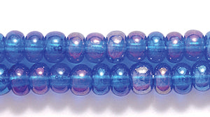6SB568-TR: CZ Seed Bead Trans Capri Blue AB 6/0-6STR