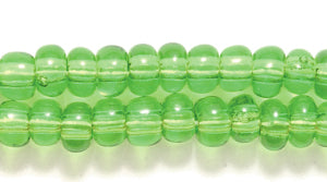 6SB281R: CZ Seed Bead Trans LT Kelly Green 6/0-6STR