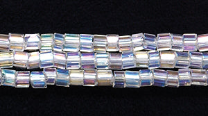 9SC512-TR: CZ Seed Bead 3-cut Crystal Iris AB 9/0-1HK