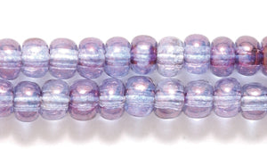 6SB098R: CZ Seed Bead Picasso Amethyst 6/0-6STR