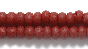 6SB148-MR: CZ Seed Bead Opaque Brick Red Mahogany Matte 6/0-6STR