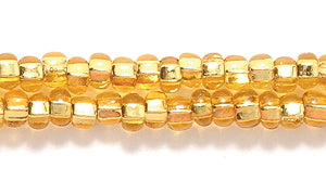 8SB454R: CZ Seed Bead SIL-Line Gold Topaz 8/0-1HK