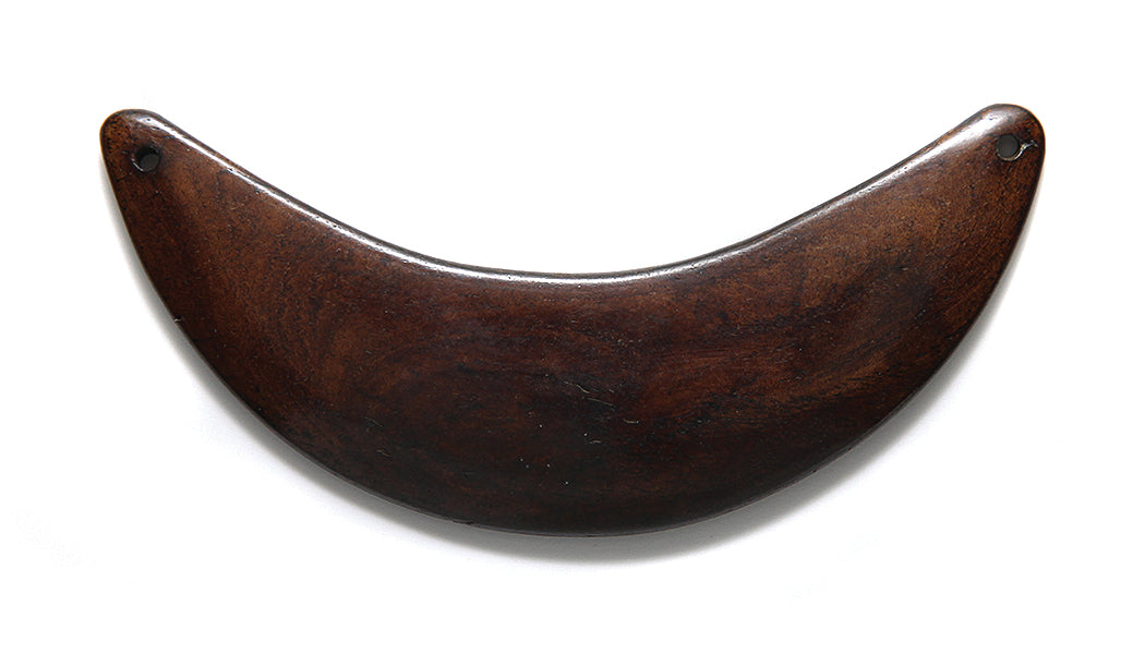 BN375-77: Bone Crescent Moon 2-hole Brown 3inch 1 Piece