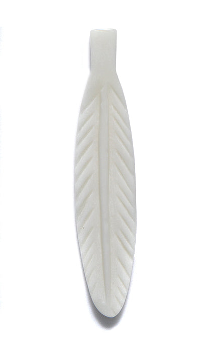 BN375-30: Bone Pendant Feather 11x50mm Average 5 Pieces