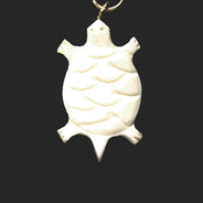 BN228-AW: Bone Sea Turtle White 20x32mm Average 5 Pieces