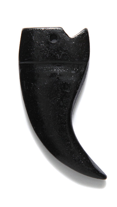 BN375-56: Bone Claw Shape Black 22x46mm 3 Pieces