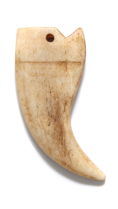 BN375-55: Bone Claw Shape Antique 22x46mm 3 Pieces