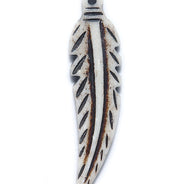BN153: India Bone Feather 34mm 6 Pieces