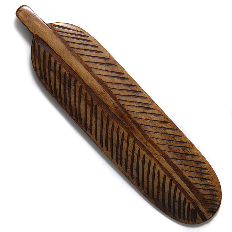 BN325-B: Bone Feather Brown 34x120mm Average 1 Piece