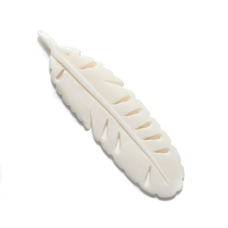 BN375-54: Bone Feather 95mm 4 Inch 1 Piece