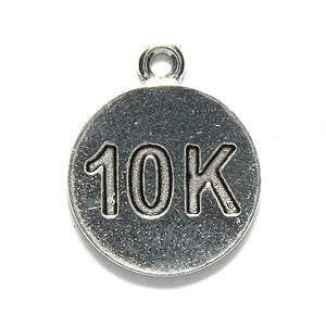 PW6464-S: Charm 10 K On Disc 20mm Ant Pewter 1PC