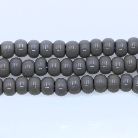 1SB105: Czech Seed Bead Opaque Grey 1/0 8 Strings