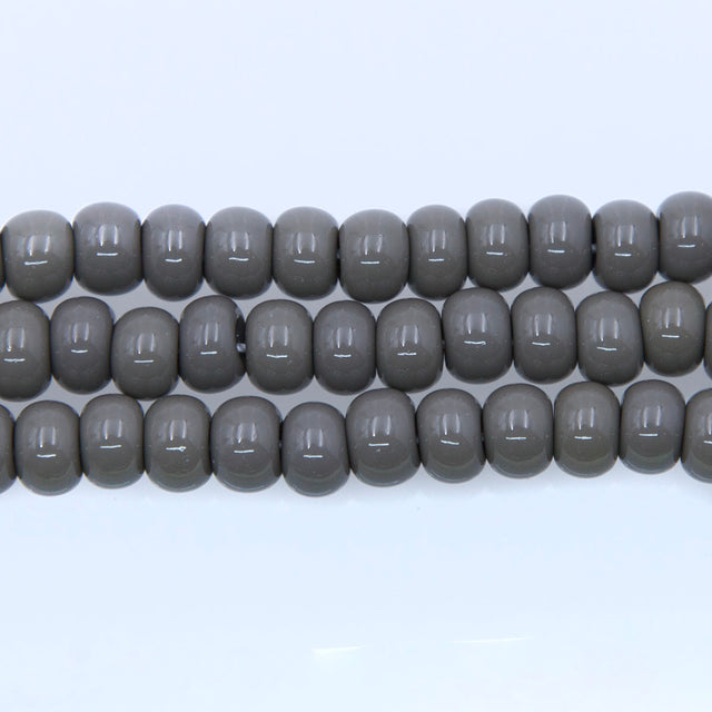 1SB105: Czech Seed Bead Opaque Grey 1/0 8 Strings