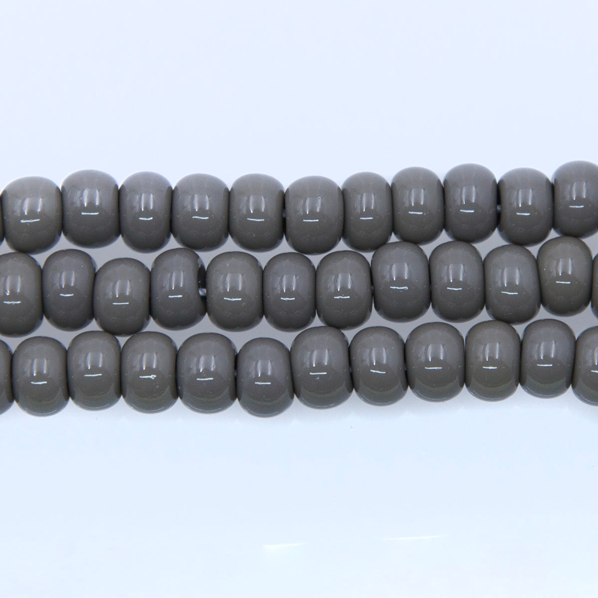 1SB105: Czech Seed Bead Opaque Grey 1/0 8 Strings