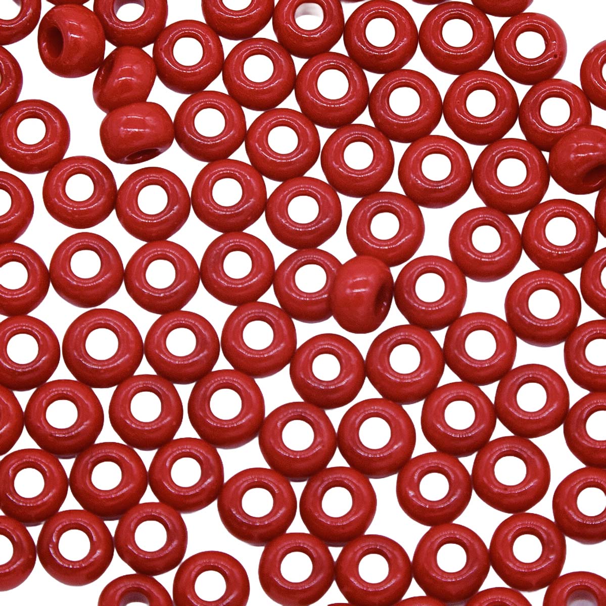 1SB144: CZ Seed Bead Opaque LT Red 1/0 8STR