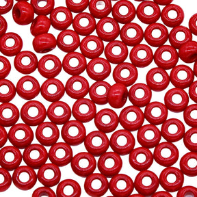1SB144: CZ Seed Bead Opaque LT Red 1/0 8STR