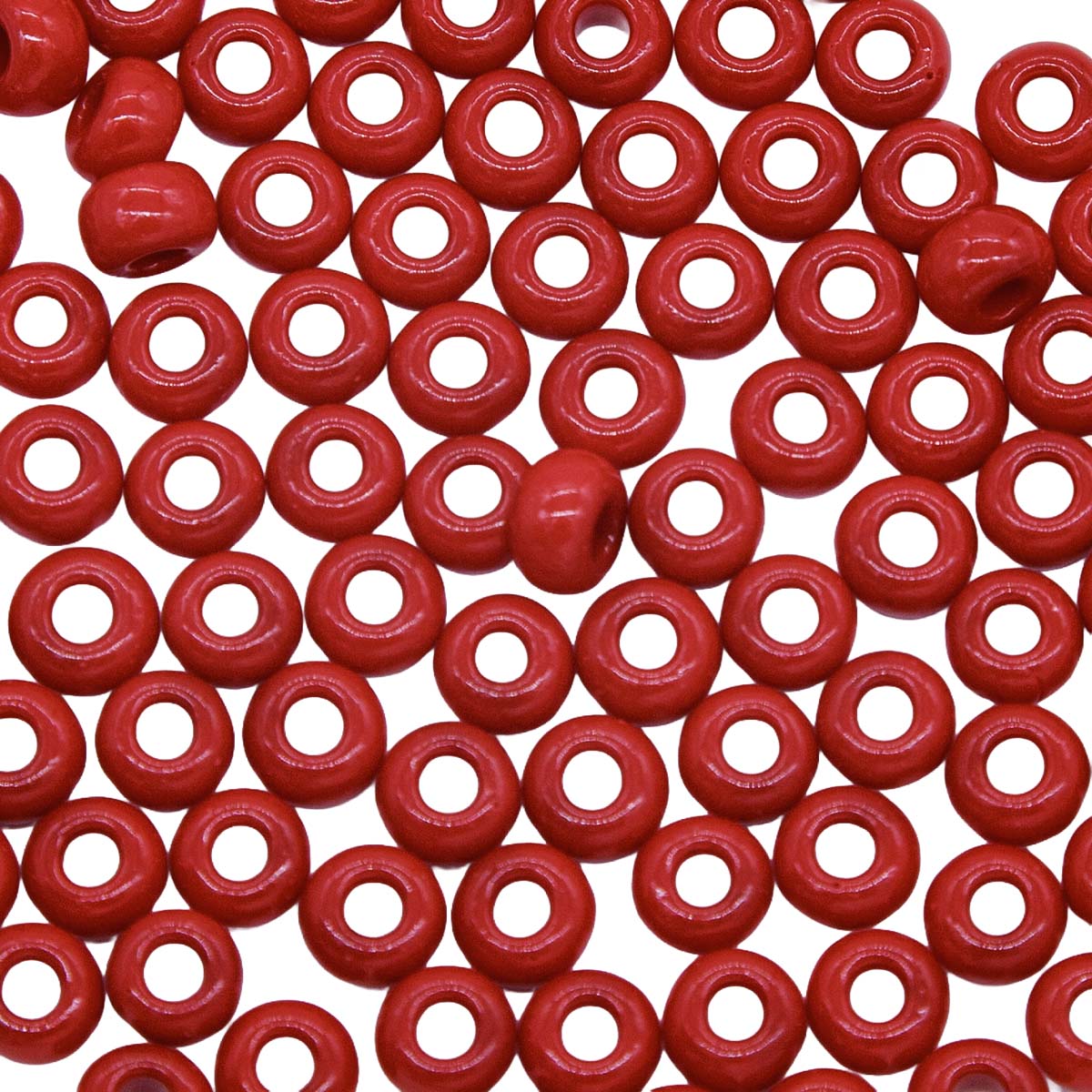 1SB144R: CZ Seed Bead Opaque LT Red 1/0 - 1 STR