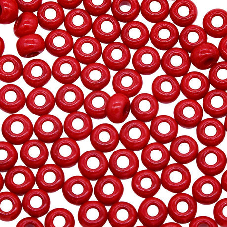 1SB144R: CZ Seed Bead Opaque LT Red 1/0 - 1 STR