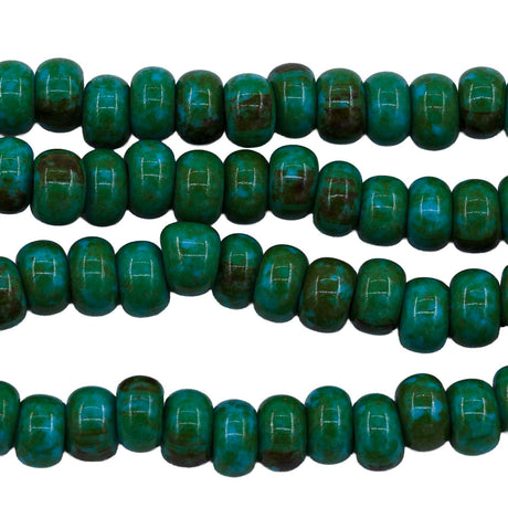 1SB162-52: CZ Seed Bead Turquoise Blue Travertine 1/0 9STR