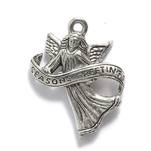 PW1807-S: Charm Seasons Greeting Angel Silver-1PC