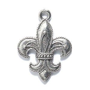 PW6086-S: Charm Fleur De Lis 16x22mm Silver-1PC