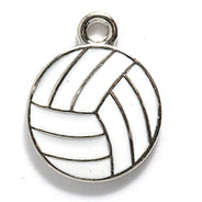 2PW9100-ES: Charm Volleyball Epox Silver 13x16mm-1PC