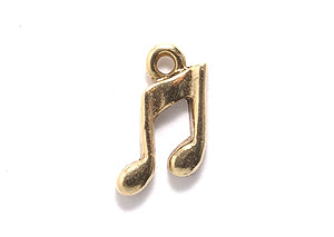 PW2016-AG: Charm 8th Note Ant Gold 5x12mm - 1PC