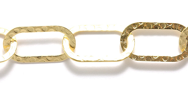 34CX9854: Chain Flat HMMR LNK Gold 12x24mm 1FT