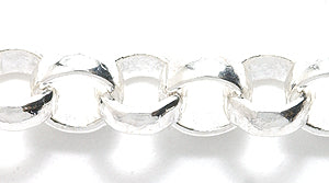 49CX812: Chain 7mm Rolo LNK Bright Silver 1FT