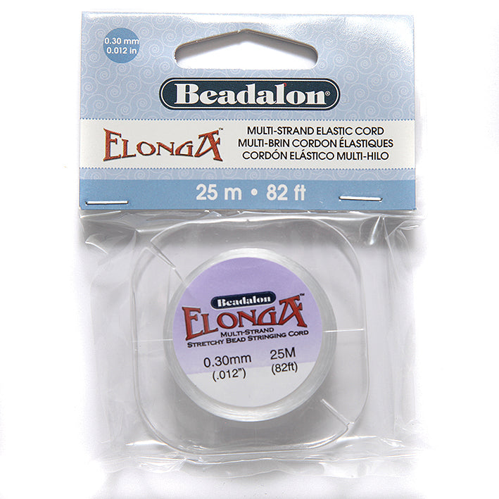 White ELONGA 1.0mm Multi-Strand Elastic Cord by Beadalon ~ 82ft (25m