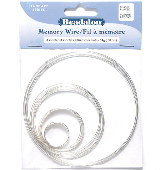 Memory Wire Window MW525-S: Memory Wire 4 Assorted Sizes Silver 15lp .5 Ounce - Package ...