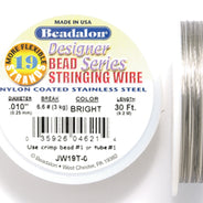 10FI295-30: Beadalon Silver .010 19-strand 30 Feet Spool 1 Spool