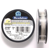 18FI294-SP10: Beadalon .018 49-strand Silver Plate 10 Feet Spool 1 Spool