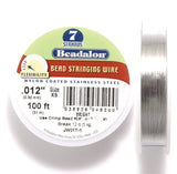 12FI298-100: Beadalon Silver .012 7-strand 100 Feet Spool 1 Spool