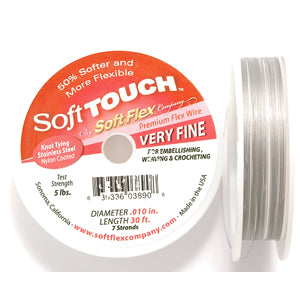 10SFT212-30: Soft Touch Satin Silver .010 7 Strand 30 Feet 5lb - Spool