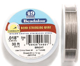 FI294-30: Beadalon Silver .018 49-strand 30 Feet Spool