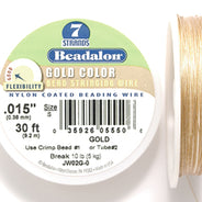 15FI298-G3: Beadalon Gold .015 7-strand 30 Feet Spool 1 Spool