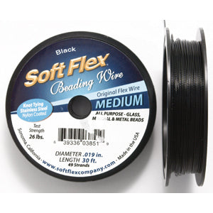 19SF109-30: Softflex Black .019 49-strand 30ft Spool 26lbs - Spool