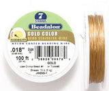 18FI298-GC: Beadalon Gold  Color .018 7-strand 100 Foot Spool