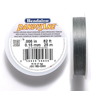 51TN109: Dandyline Thread .15mm Black 25 Meter Spool