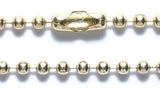 2CX853-24B: Ball Chain #3 Necklace Brass Plate 24 Inch 20PPK